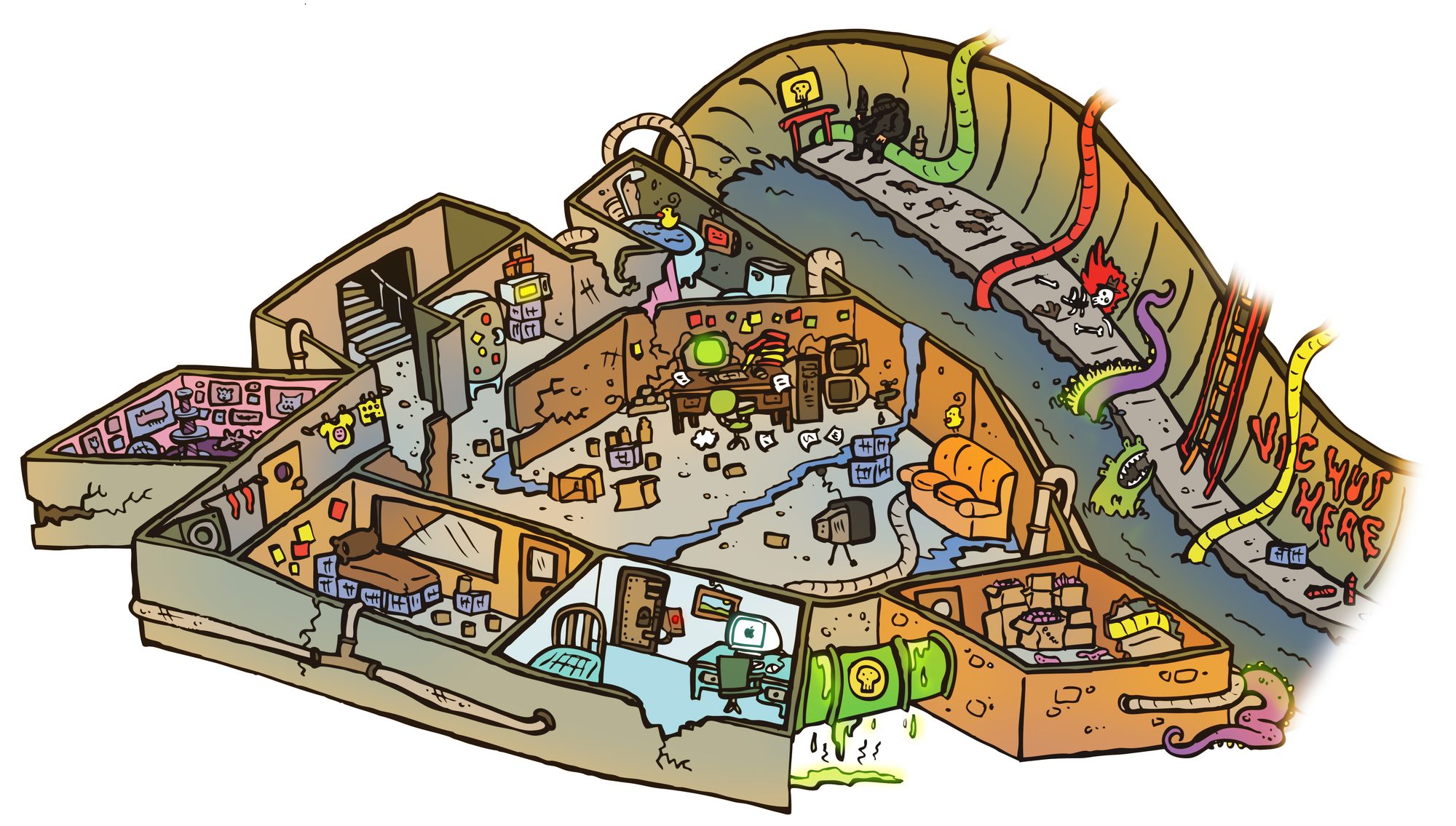 Cutaway map by Jimmy Stockton: The Games