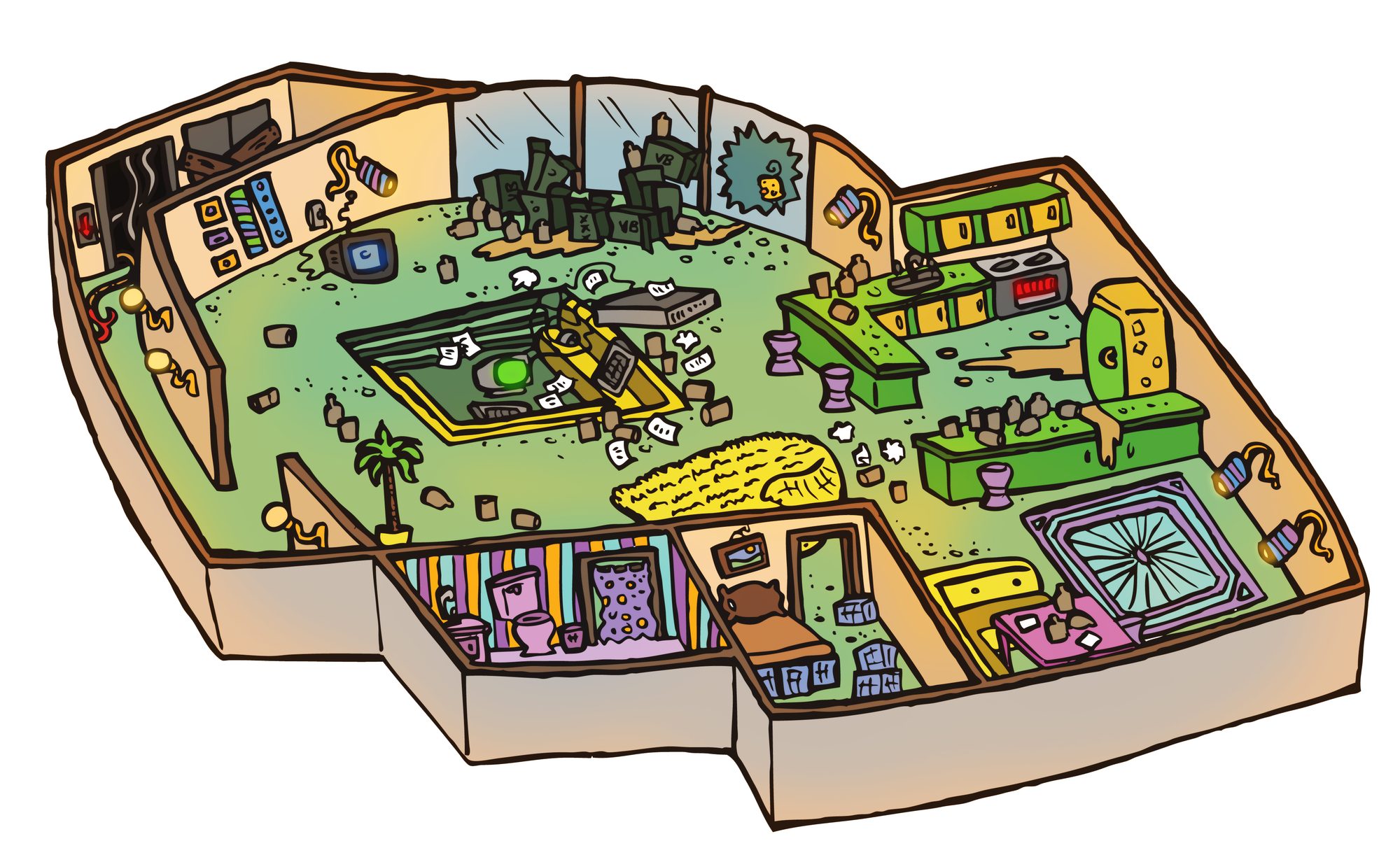 Cutaway map by Jimmy Stockton: The Life